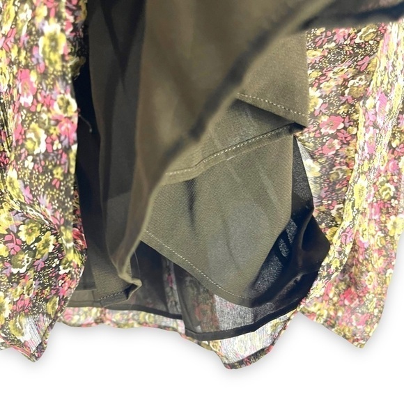 Walter Baker Rita Wrap Effect Georgette Peplum Top, Multicolor Floral, Size S - Picture 7 of 11